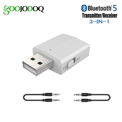 USB Bluetooth 5.0 Transmitter Receiver 3 in 1 EDR Adapter Dongle 3.5mm AUX for TV PC Headphones Home Stereo Car HIFI Audio