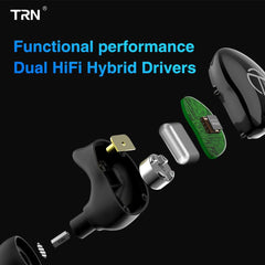 TRN T200 Bluetooth 5.0 Aptx Wireless Earphones Noise Reduction Earpiece Hybrid Drivers True Wireless Earbuds